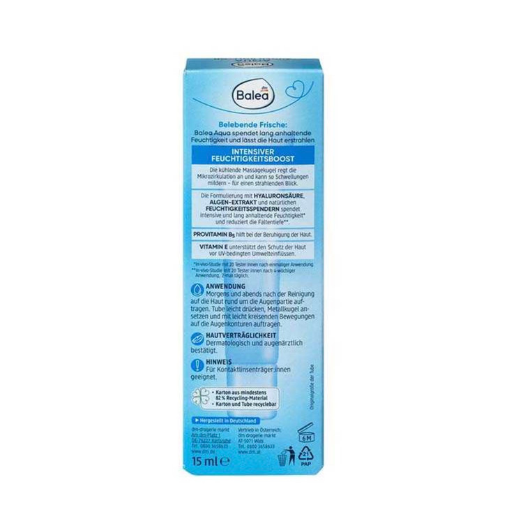 رول دور چشم Balea Aqua حاوی هیالورونیک اسید و عصاره جلبک